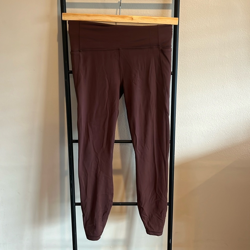 CRZ Yoga Maroon Stretch Leggings with Pockets Size Medium